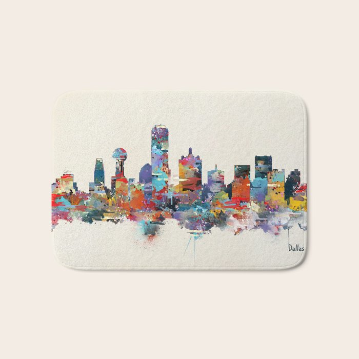 dallas texas skyline Bath Mat Gallery Image 1