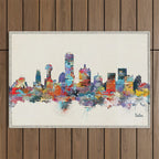 dallas texas skyline Outdoor Rug Gallery Image 1
