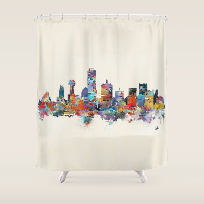 dallas texas skyline Shower Curtain Gallery Image 1