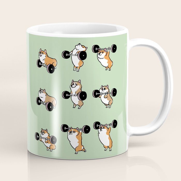 Olympic Lifting Corgi Coffee Mug Gallery Image 1