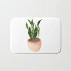 Snake plant watercolor painting Bath Mat Gallery Image 1