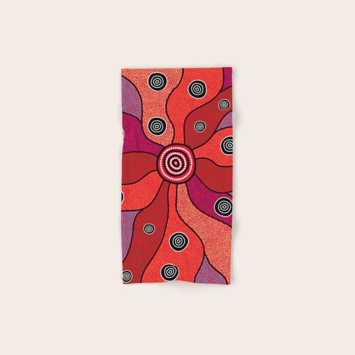Authentic Aboriginal Art - Central Lands Bath Towel Gallery Image 1