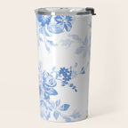 Modern navy blue white watercolor elegant floral Travel Mug Gallery Image 2