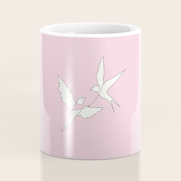 Two Swallows Line Art Coffee Mug Gallery Image 4