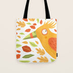 Autumn bird and leaves Tote Bag Gallery Image 1