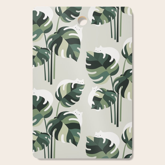Cat and Plant 11 Pattern Cutting Board Gallery Image 1
