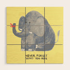 Elephant never forgets Wood Wall Art Gallery Image 1