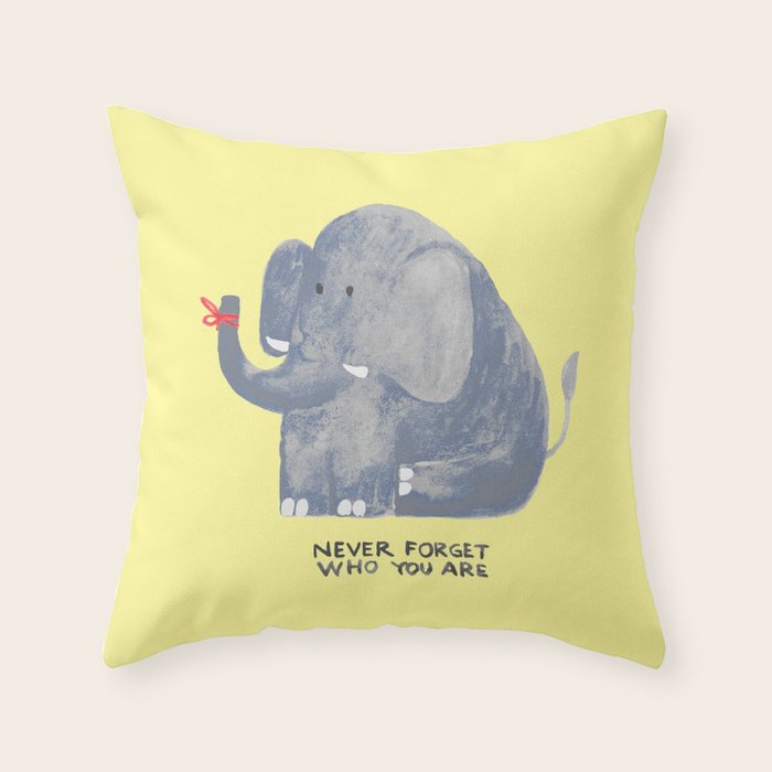 Elephant never forgets Throw Pillow Gallery Image 1