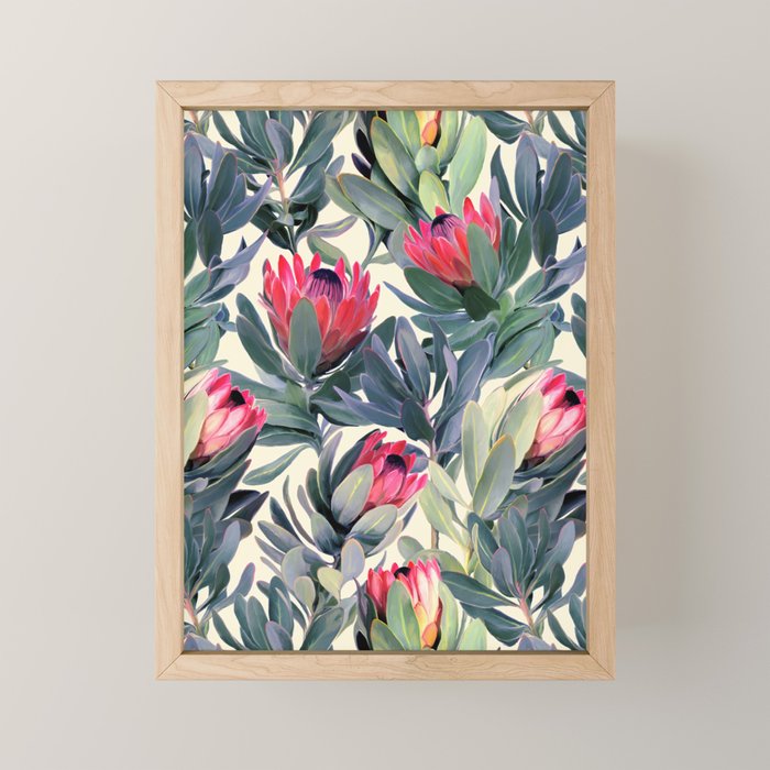 Painted Protea Pattern Mini Art Print Gallery Image 1