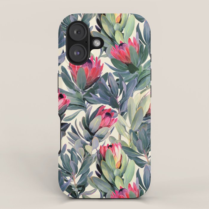 Painted Protea Pattern iPhone Case Gallery Image 1
