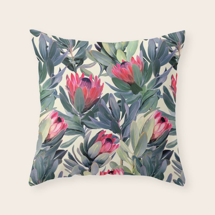 Painted Protea Pattern Throw Pillow Gallery Image 6