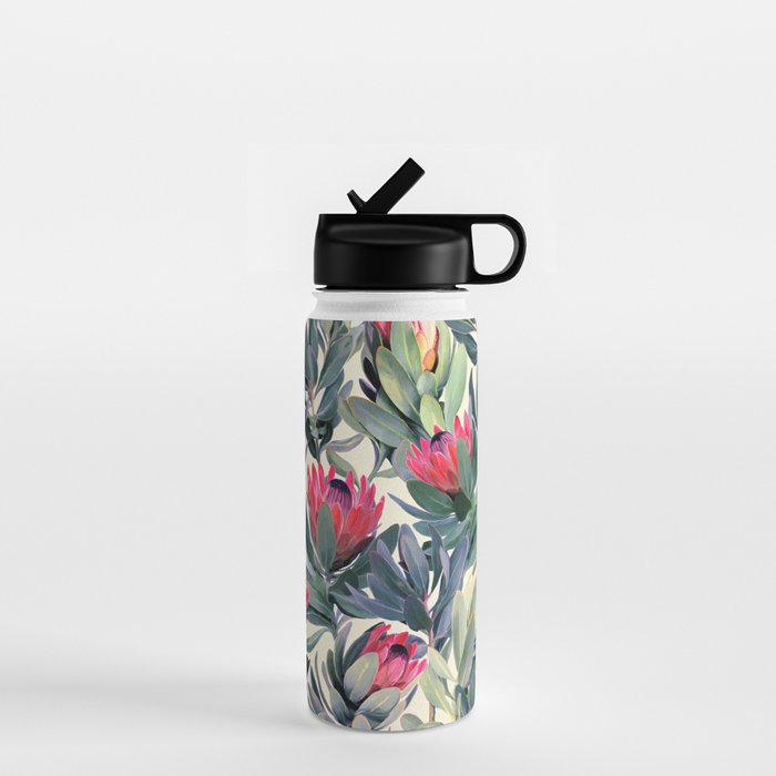 Painted Protea Pattern Water Bottle Gallery Image 1