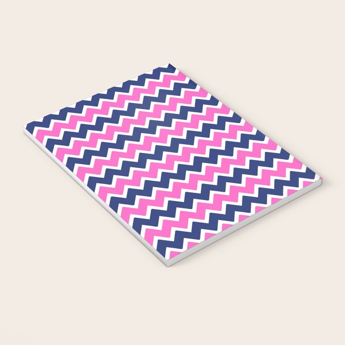 Hot Pink and Navy Blue Chevron Notebook Gallery Image 3