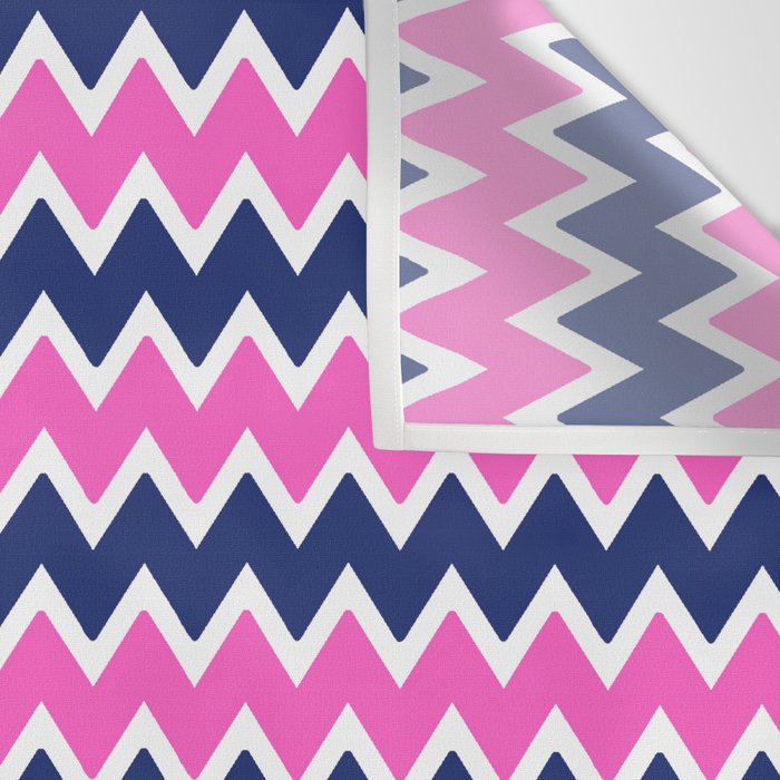 Hot Pink and Navy Blue Chevron Wall Tapestry Gallery Image 3