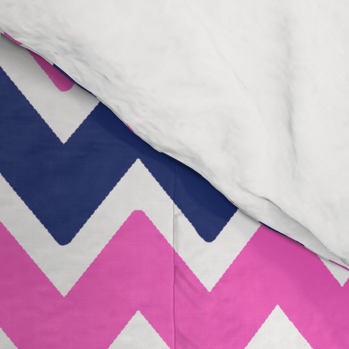 Hot Pink and Navy Blue Chevron Comforter Gallery Image 4