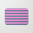Hot Pink and Navy Blue Chevron Bath Mat Gallery Image 1