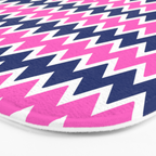 Hot Pink and Navy Blue Chevron Bath Mat Gallery Image 3