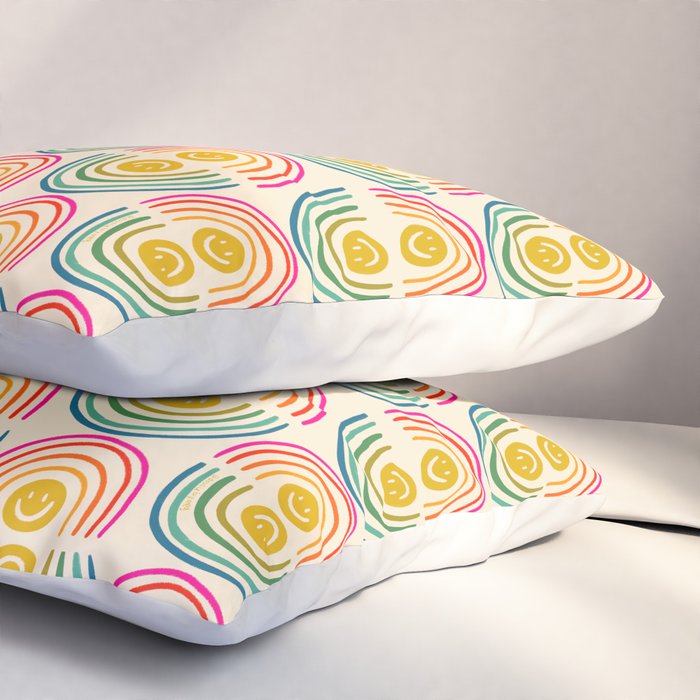 Smiley Rainbow Print Pillow Sham Gallery Image 3