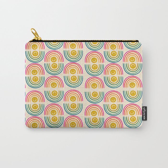 Smiley Rainbow Print Carry All Pouch Gallery Image 1