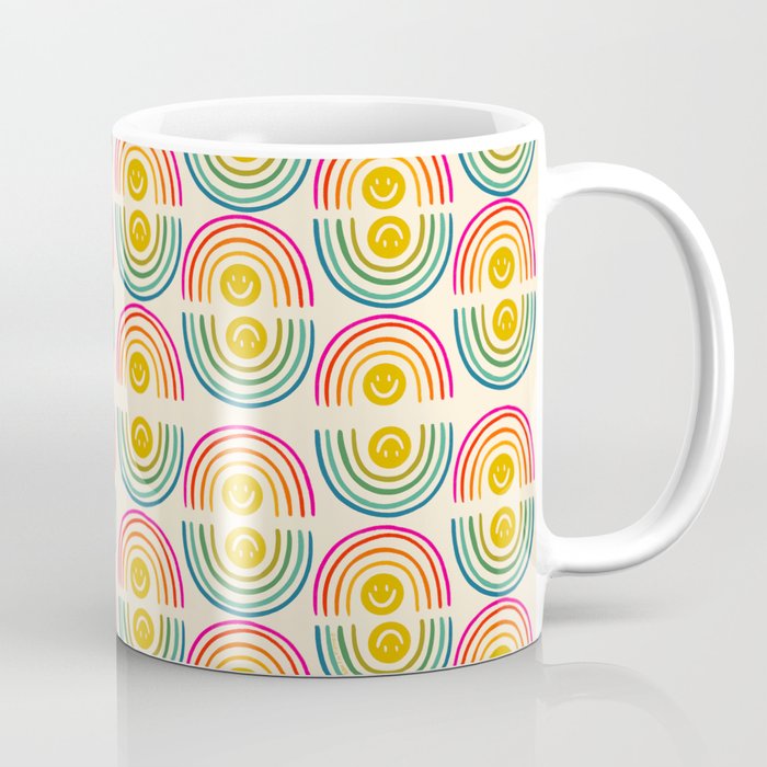 Smiley Rainbow Print Coffee Mug Gallery Image 1