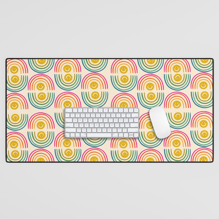 Smiley Rainbow Print Desk Mat Gallery Image 1
