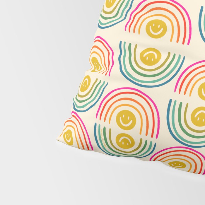 Smiley Rainbow Print Pillow Sham Gallery Image 4