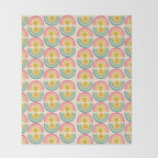 Smiley Rainbow Print Throw Blanket Gallery Image 2