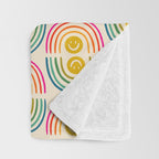 Smiley Rainbow Print Throw Blanket Gallery Image 3