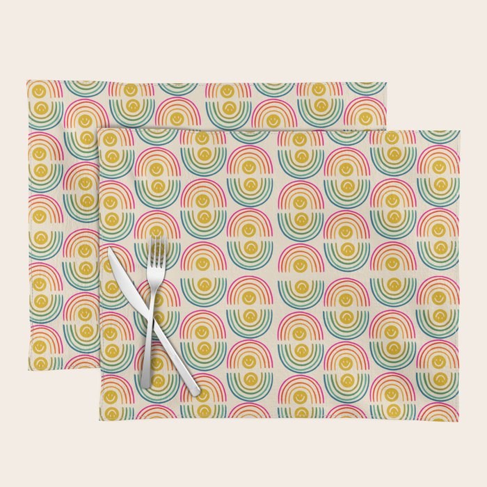 Smiley Rainbow Print Placemat Gallery Image 1