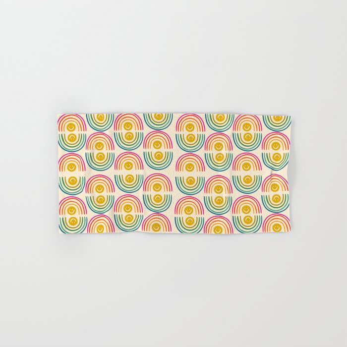 Smiley Rainbow Print Bath Towel Gallery Image 1