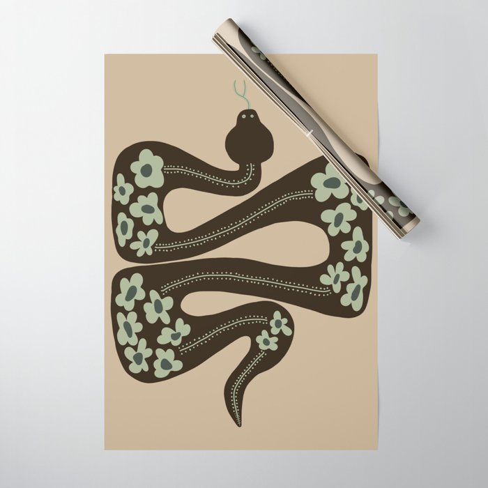 wild and free green anaconda  Wrapping Paper Gallery Image 1