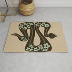 wild and free green anaconda  Rug Gallery Image 1