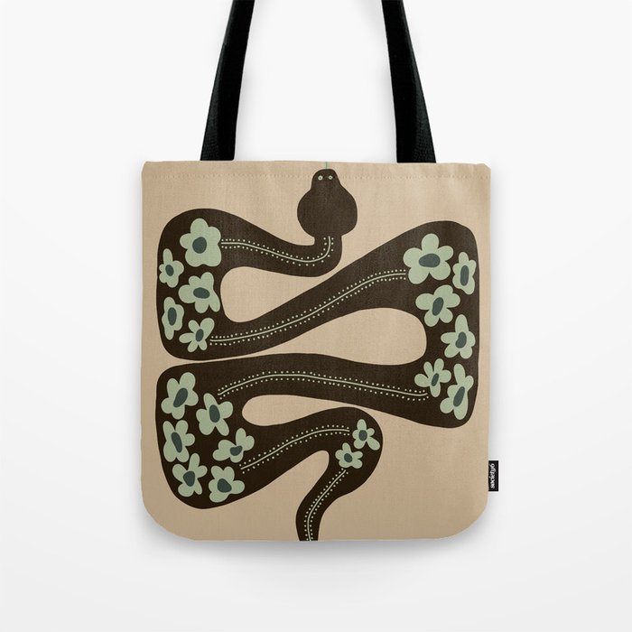 wild and free green anaconda  Tote Bag Gallery Image 1