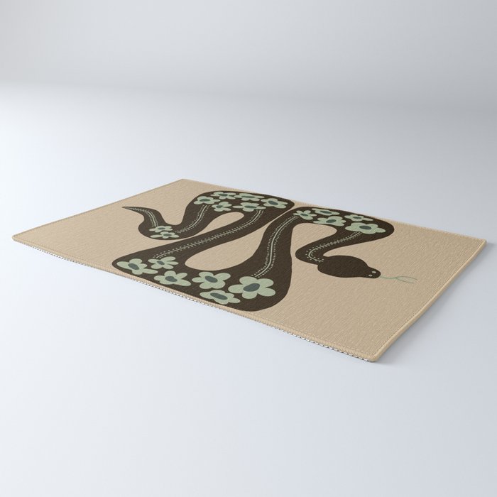 wild and free green anaconda  Rug Gallery Image 3