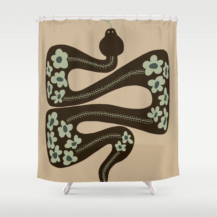 wild and free green anaconda  Shower Curtain Gallery Image 1