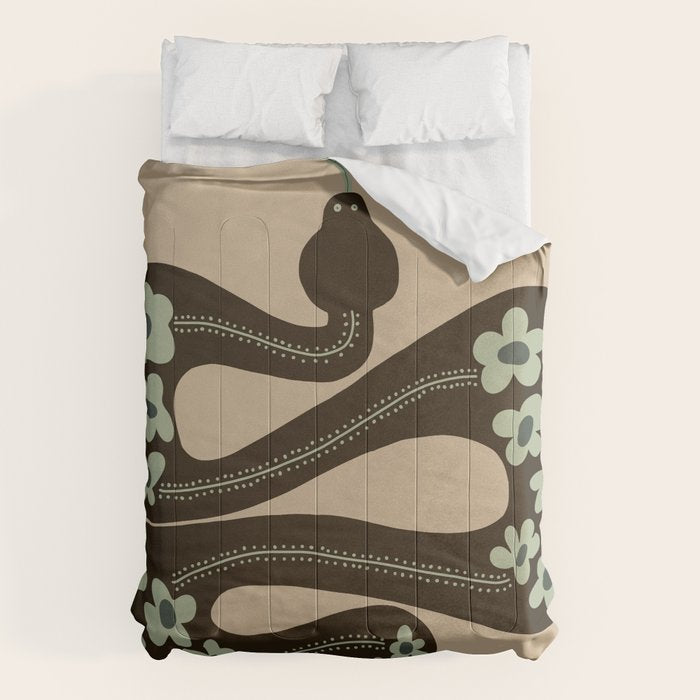 wild and free green anaconda  Comforter Gallery Image 6