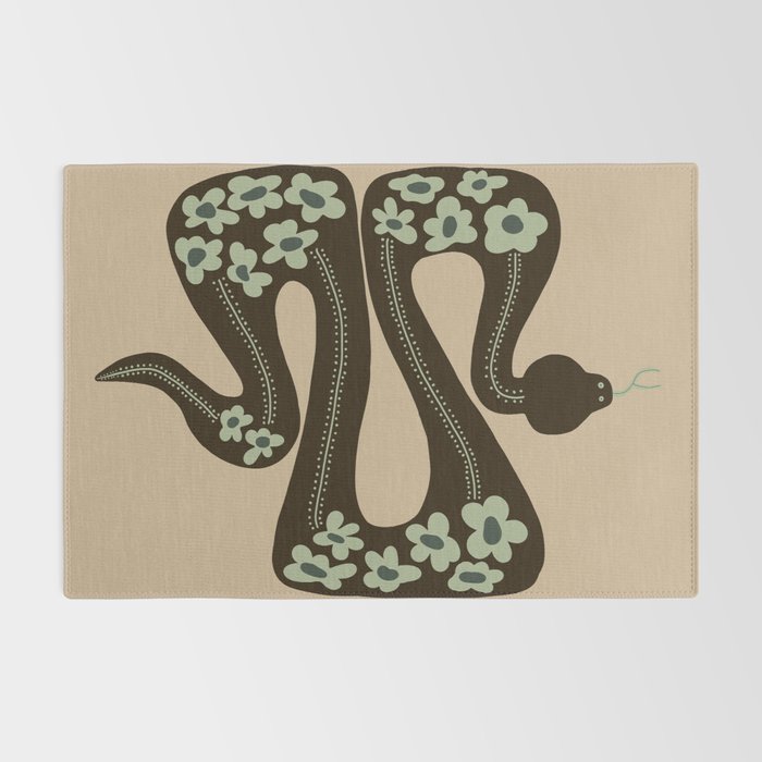 wild and free green anaconda  Rug Gallery Image 2