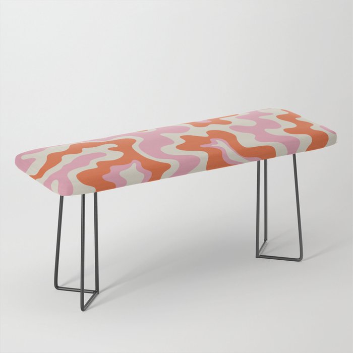 Pink and orange retro style liquid swirls Bench Gallery Image 1