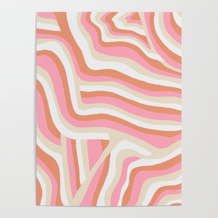 bubblegum pink zebra stripes Poster Gallery Image 4
