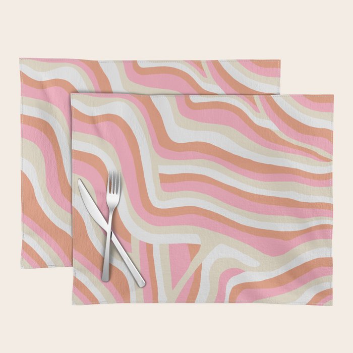 bubblegum pink zebra stripes Placemat Gallery Image 1