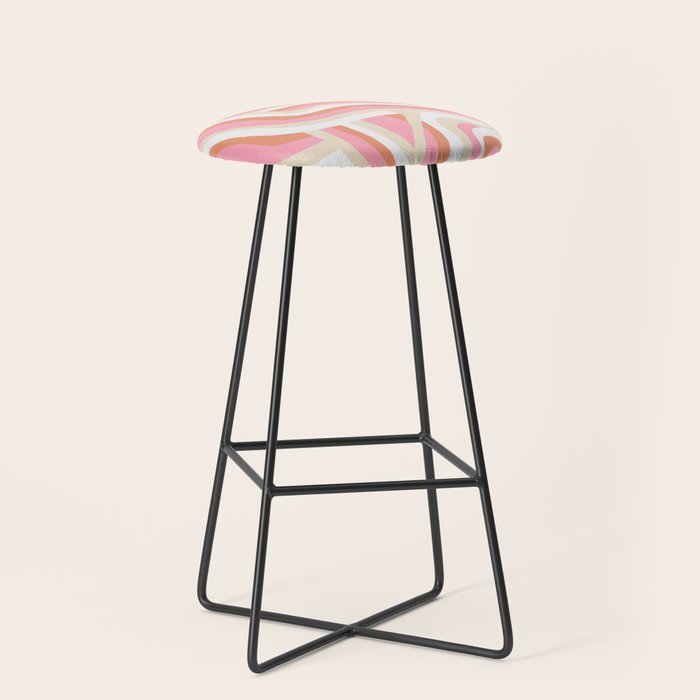 bubblegum pink zebra stripes Stool Gallery Image 1