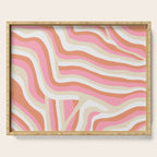 bubblegum pink zebra stripes Serving Tray Gallery Image 1