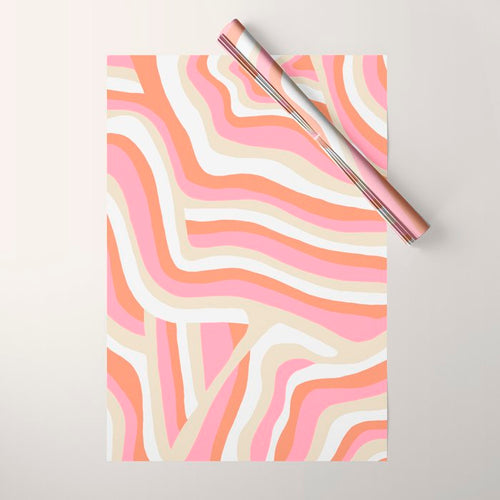 Bubblegum Pink Zebra Stripes Wrapping Paper Gallery Image 1