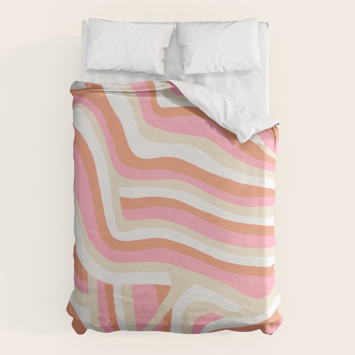 bubblegum pink zebra stripes Duvet Cover Gallery Image 1