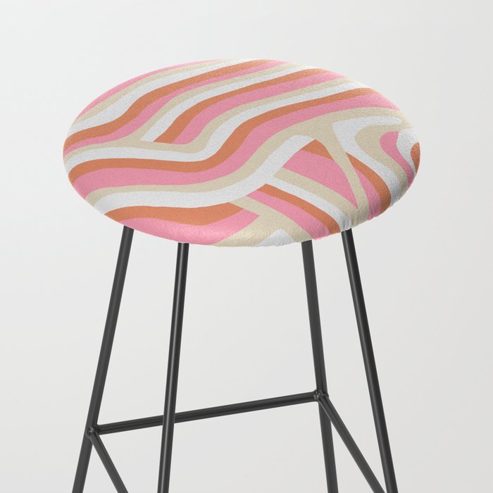 bubblegum pink zebra stripes Stool Gallery Image 2