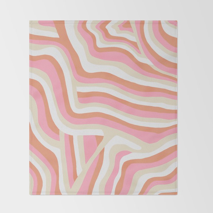 bubblegum pink zebra stripes Throw Blanket Gallery Image 2