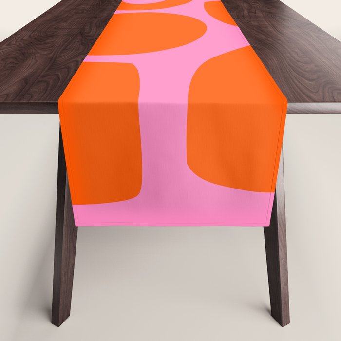 Orange Shapes on Pink Table Runner Gallery Image 1
