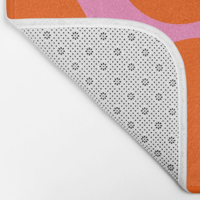 Orange Shapes on Pink Bath Mat Gallery Image 2