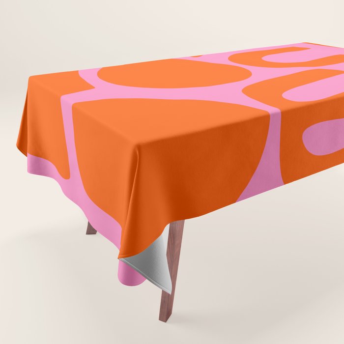 Orange Shapes on Pink Tablecloth Gallery Image 1