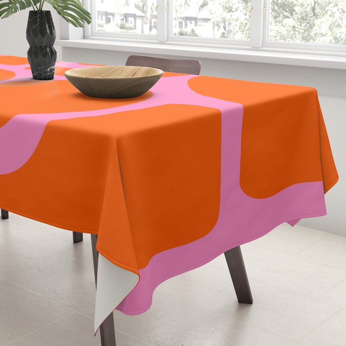 Orange Shapes on Pink Tablecloth Gallery Image 3